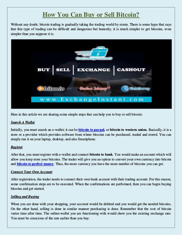 How You Can B!   uy Or Sell Bitcoin - 